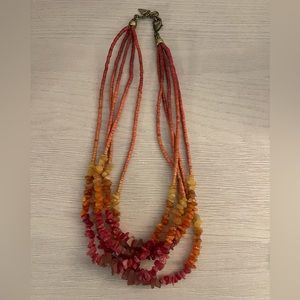 Coldwater Creek Red to Orange Beaded Necklace
